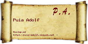 Puia Adolf névjegykártya